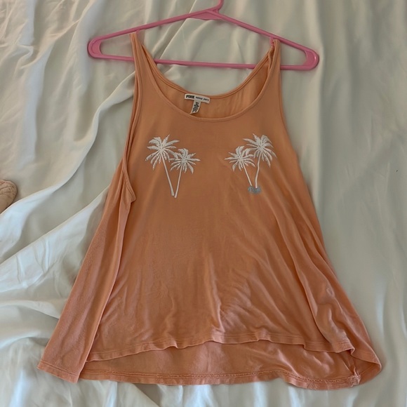 PINK orange palm tree tank - Picture 1 of 3